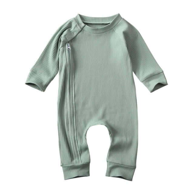 Essentials Zipper Baby Onesie | Unisex Ribbed Baby Romper - Lulu Babe