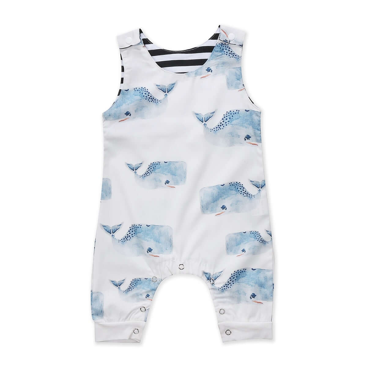 Whale Baby Jumpsuit | Sleeveless Toddler Boy Onesie - Lulu Babe