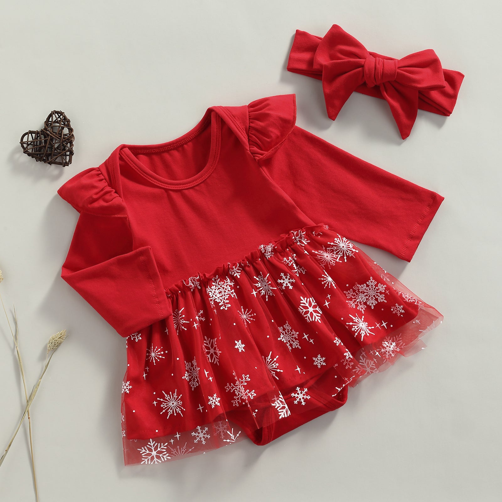 Snowflake Tutu Romper | Adorable Baby Christmas Dress - Lulu Babe