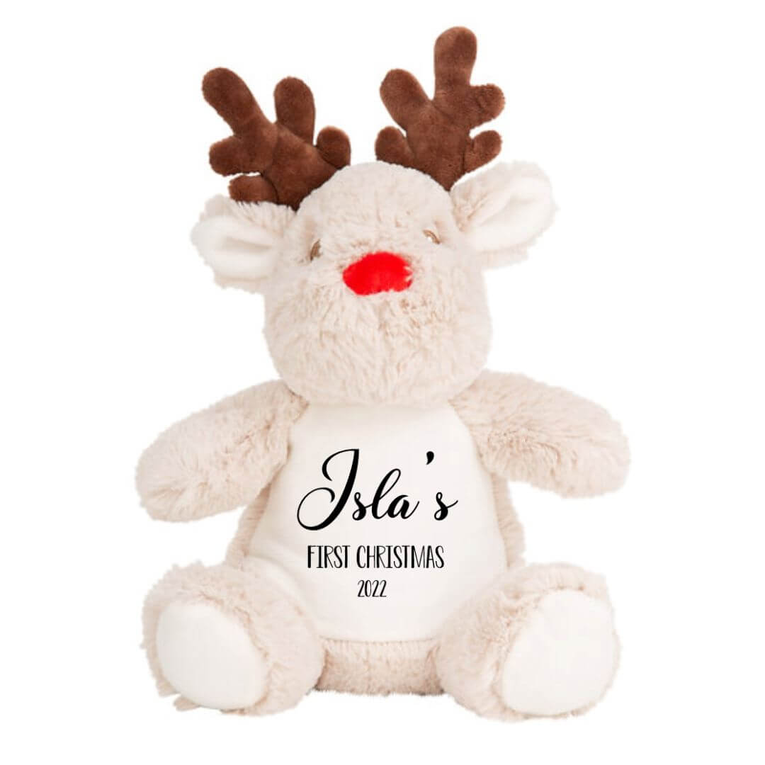 Personalised Reindeer Plush - First Christmas - Lulu Babe