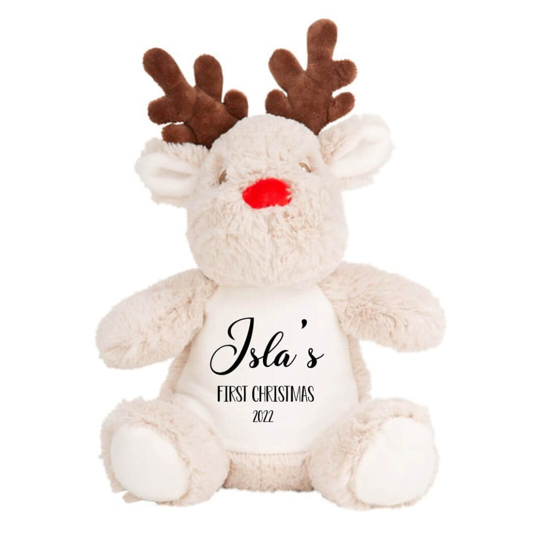 Personalised Reindeer Plush | Baby's First Christmas - Timber Tinkers