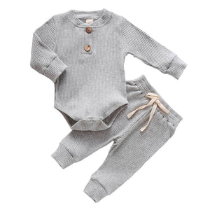 Ribbed Bodysuit and Pants Set | Unisex Baby Set - Lulu Babe
