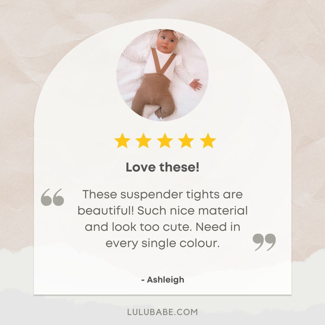 Customer review of Ribbed Baby Suspender Tights in latte - Lulu Babe