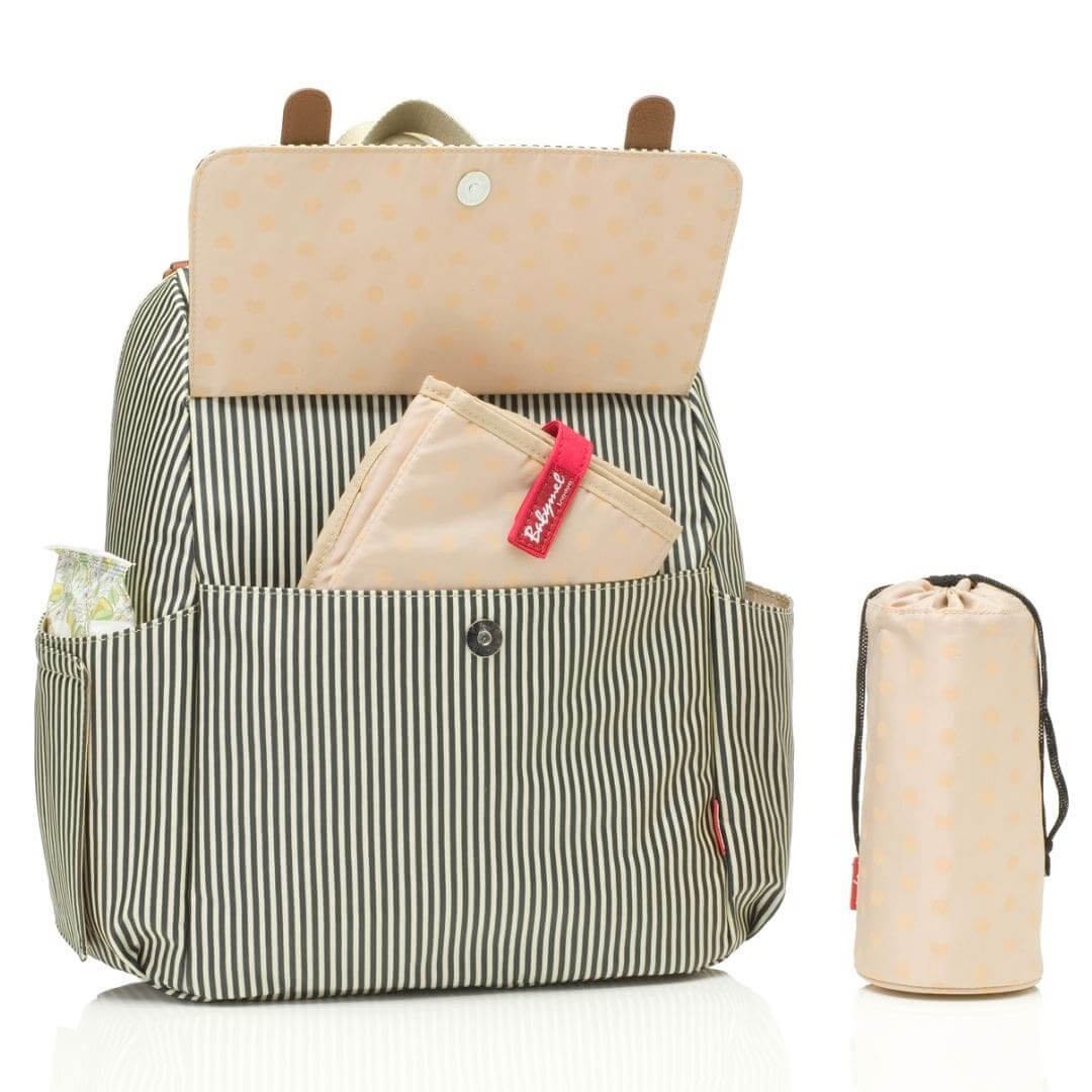 Babymel Robyn Eco Convertible Nappy Backpack - Navy Stripe