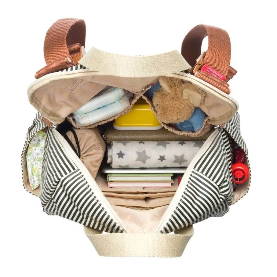 Babymel Robyn Eco Convertible Nappy Backpack - Navy Stripe