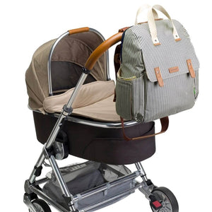 Babymel Robyn Eco Convertible Nappy Backpack - Navy Stripe - Lulu Babe