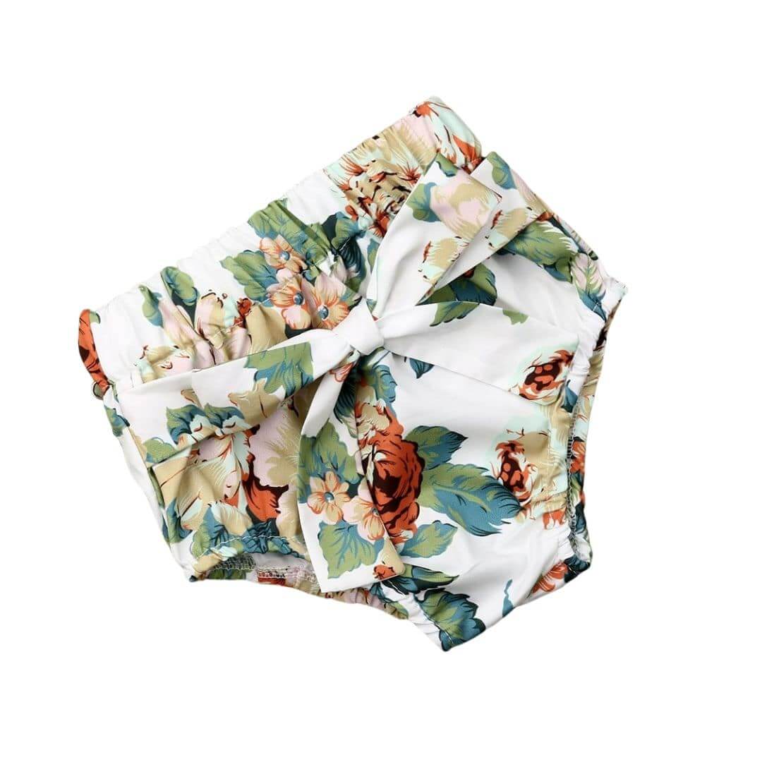 Sage Flutter Baby Girl Outfit | Stylish Green & Floral Summer Set - Lulu Babe