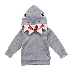 Boys Shark Hoodie | Pullover Hoodie with Shark Teeth - Lulu Babe