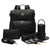 Sofia nappy backpack in black vegan leather with matching accessories