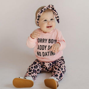 Sorry Boys Daddy Says No Dating | Baby Girl Set - Lulu Babe