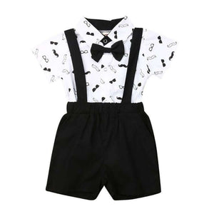 Baby Tuxedo Shorts Set | Baby Boy Formal Outfit - Lulu Babe