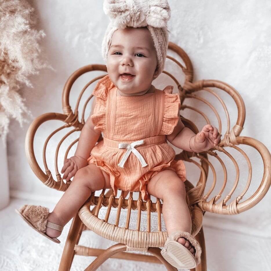 Willow Ruffle Baby Romper | Cute Baby Girl Onesie - Lulu Babe