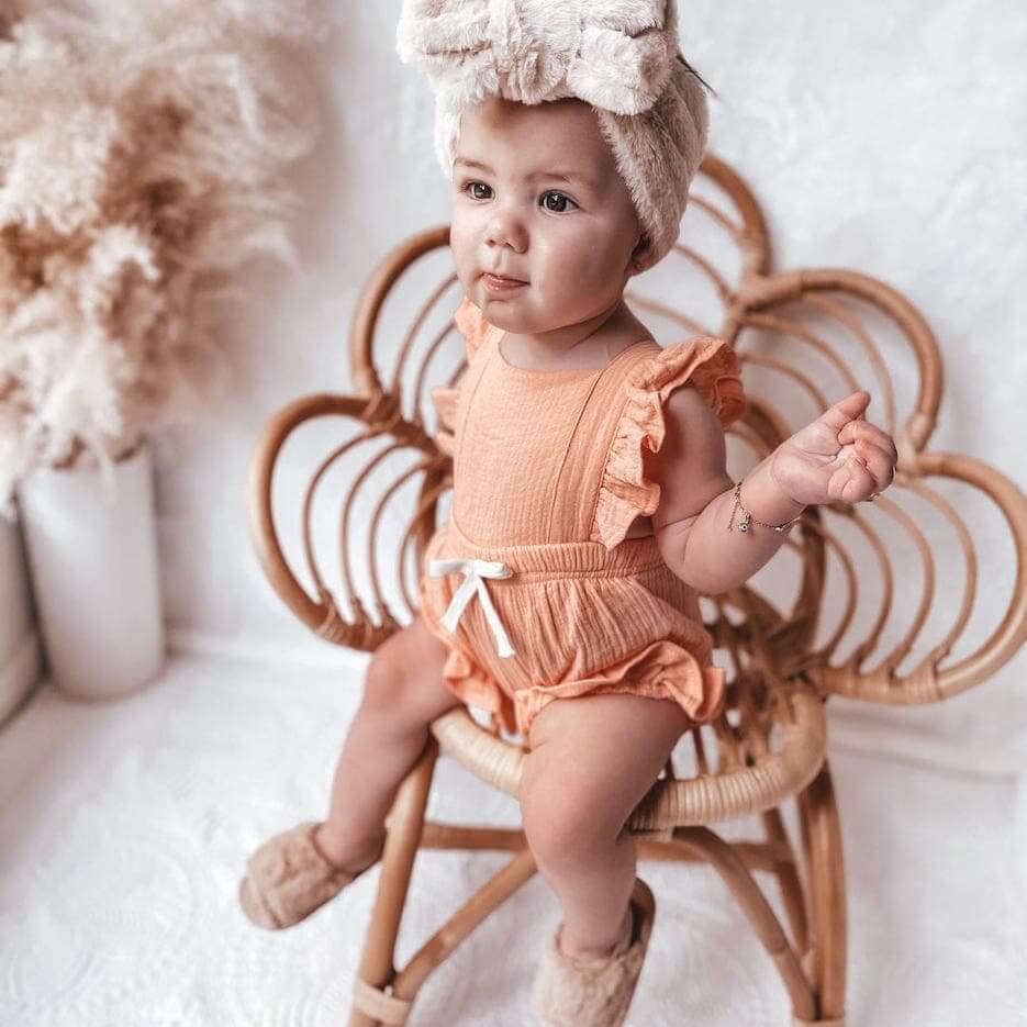 Willow Ruffle Baby Romper | Cute Baby Girl Onesie - Lulu Babe