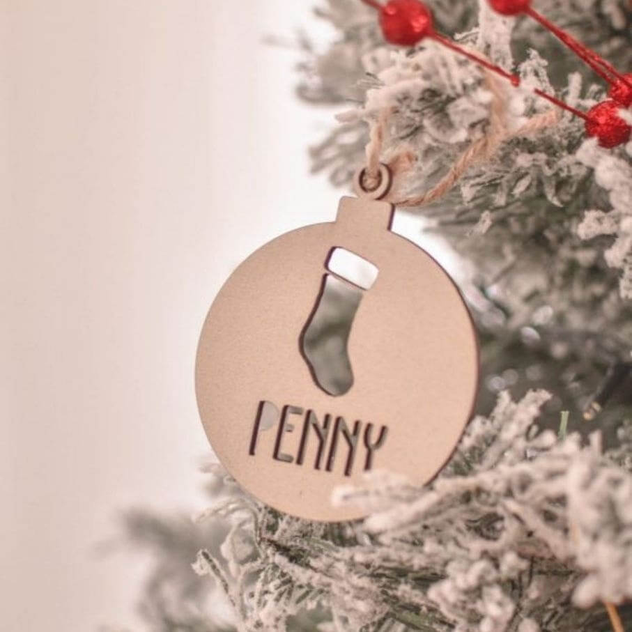Personalised Wooden Christmas Bauble