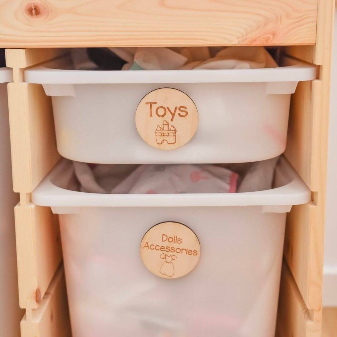 Wooden Toy Storage Labels for IKEA Trofast - Timber Tinkers