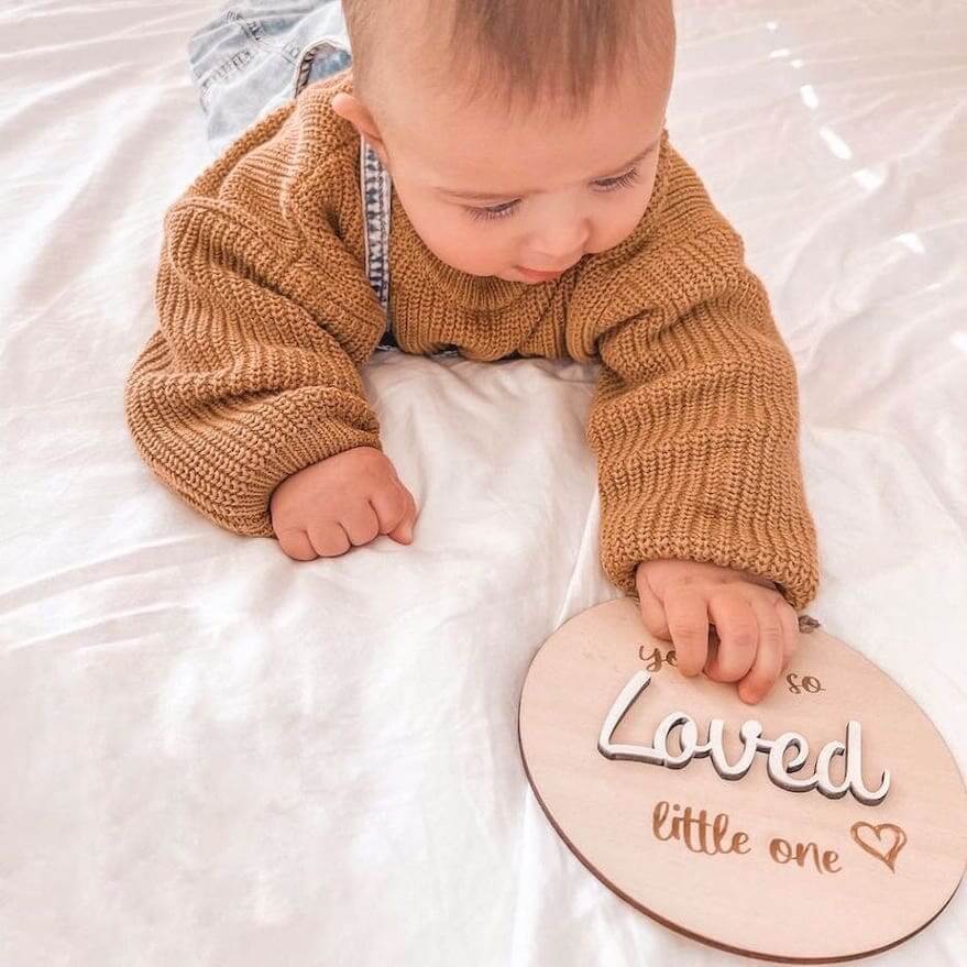 "You are So Loved Little One" Round Wooden Sign